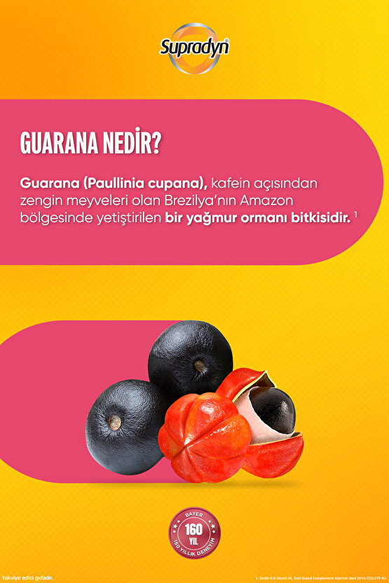 Energy Boost Efervesan Tablet l Kafein, Guarana, Multivitamin ve Mineral