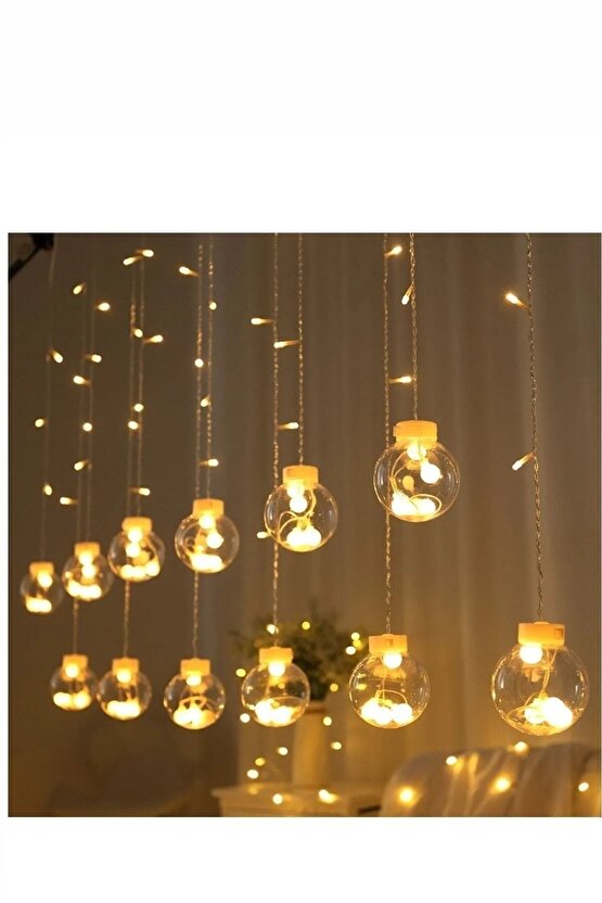 Dekoratif Işıklı Top Perde Led Fişli