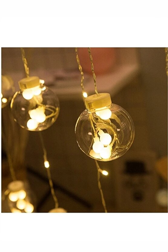 Dekoratif Işıklı Top Perde Led Fişli