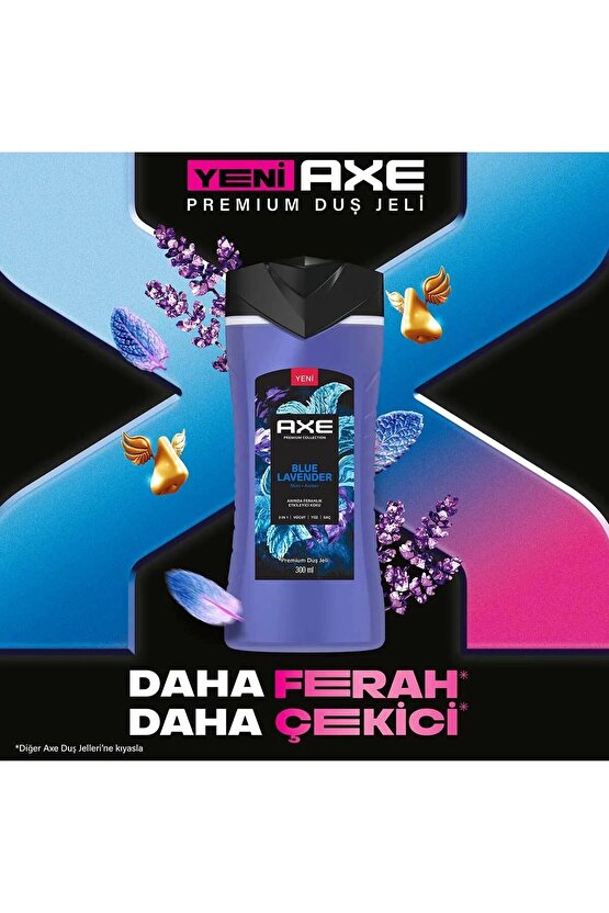 Premium Collection Duş Jeli Blue Lavender 3 In 1 Vücut Saç Yüz Duj jeli 300 Ml X 2 Adet