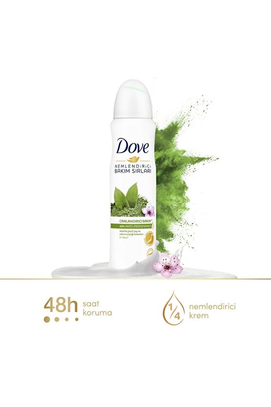 Kadın Sprey Deodorant Canlandırıcı Bakım Matcha Yeşil Çay Ve Sakura Çiçeği 150 ml X3 Adet