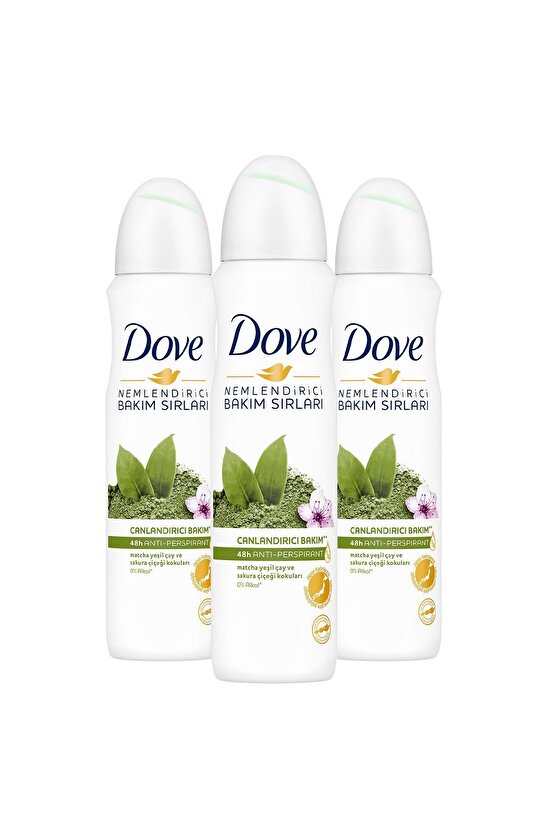 Kadın Sprey Deodorant Canlandırıcı Bakım Matcha Yeşil Çay Ve Sakura Çiçeği 150 ml X3 Adet