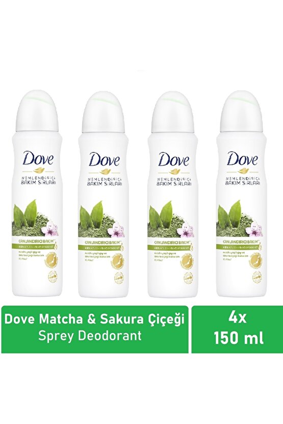 Kadın Deodorant Canlandırıcı Bakım Matcha ve Sakura Çiçeği 150 ml  4lü Paket