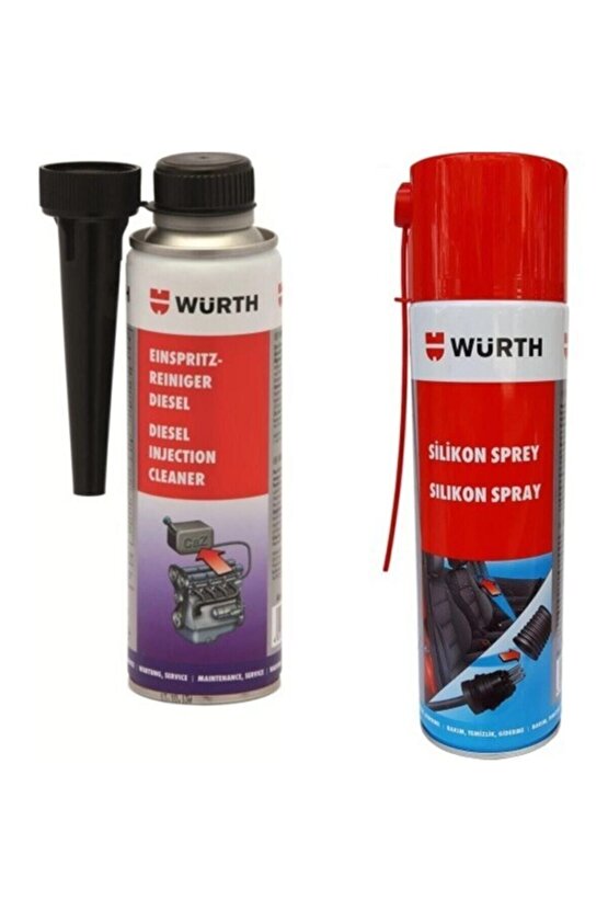 Dizel Yakıt Sistem Ve Enjektör Temizleyici 300 ml + Silikon Sprey 500 ml 2li Set