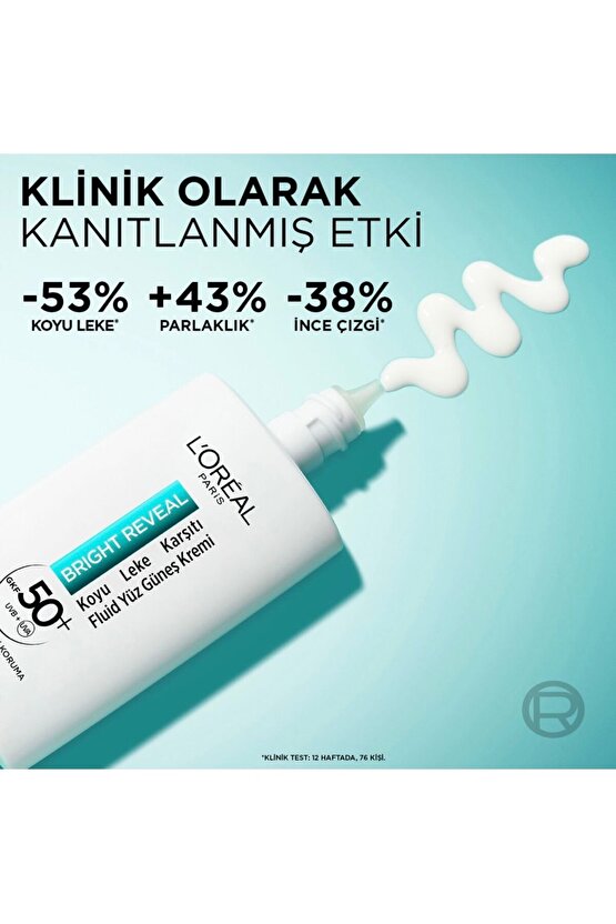 Bright Reveal Koyu Leke Karşıtı Fluid Yüz Güneş Kremi 50+ Çok Yüksek Koruma