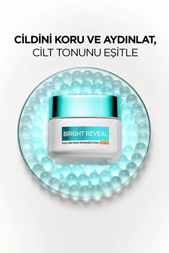 Bright Reveal Koyu Leke Karşıtı, Cilt Tonu Eşitleyici Spf50 Nemlendirici Krem Niasinamid 50ml 2li
