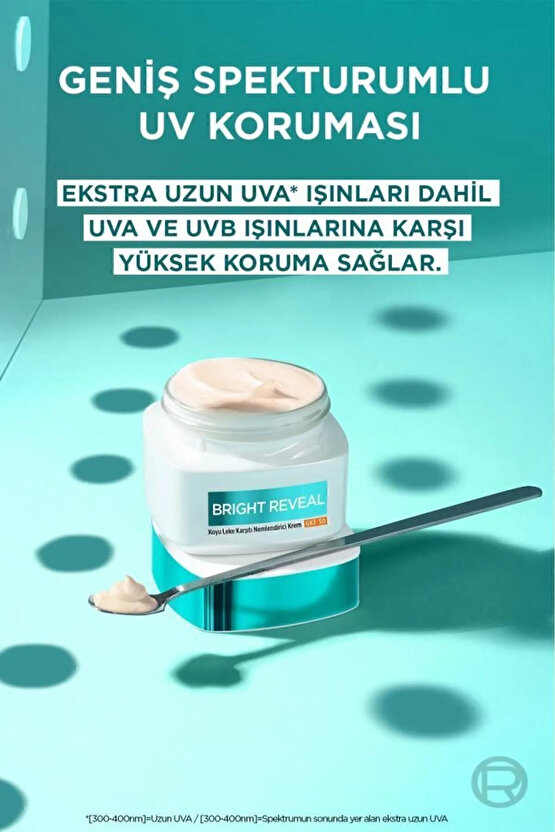 Bright Reveal Koyu Leke Karşıtı, Cilt Tonu Eşitleyici Spf50 Nemlendirici Krem Niasinamid 50ml 2li