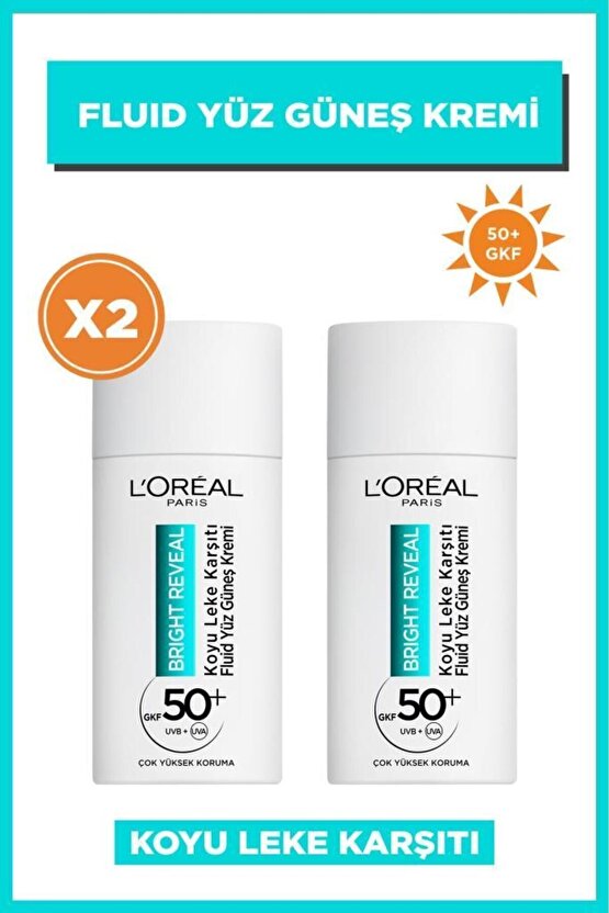 2li Bright Reveal Koyu Leke Karşıtı 50+ SPF Güneş Koruyucu Yüz Kremi Seti