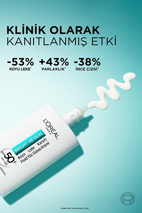 Loréal Paris Bright Reveal Spf 50+ Koyu Leke Karşıtı Fluid Günlük Yüz Güneş Kremi 50ML