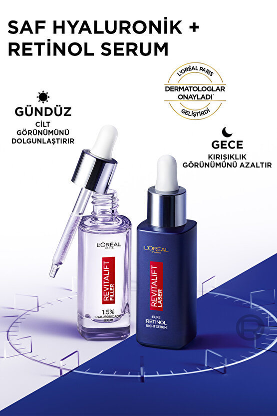 Loreal Paris Revitalift Filler Dolgunlaştırıcı 30 ml ve Saf Retinol Gece Serumu 30 ml