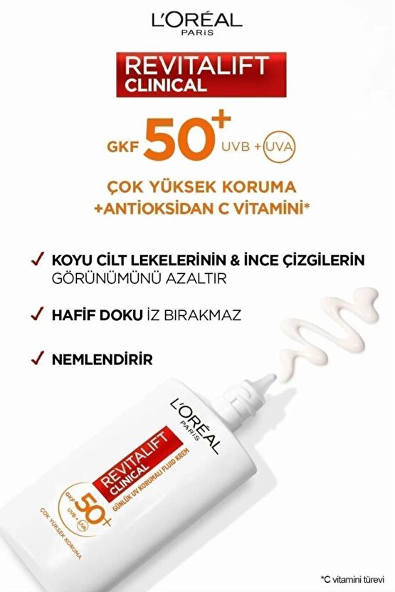 False Lash Telescopic Fiber Maskara & Revitalift Clinical Spf 50 Günlük Yüz Güneş Kremi