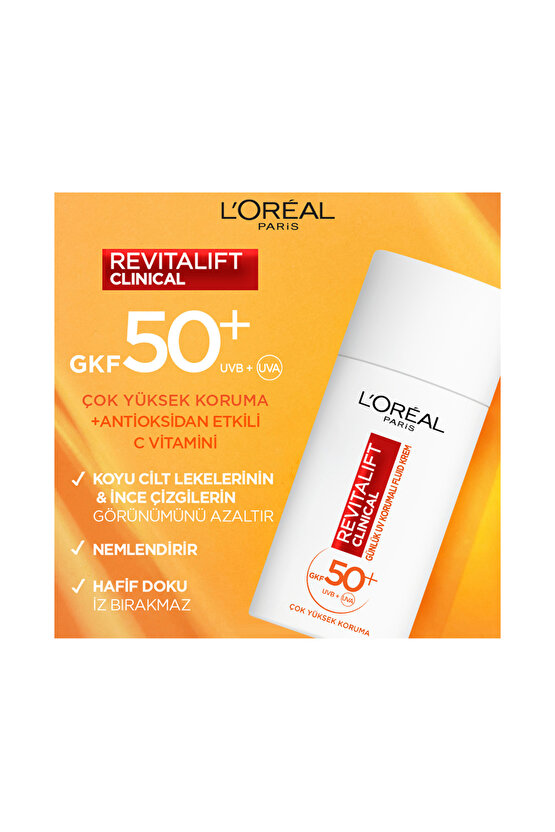 Loréal Paris Revitalift Clinical Spf 50 Günlük Yüksek Uv Korumalı Yüz Güneş Kremi 50 ml