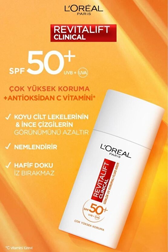 Revitalift Clinical Spf 50+ Yüz Güneş Kremi 50ml & Revitalift Lazer Saf Retinol Gece Serumu 30ml