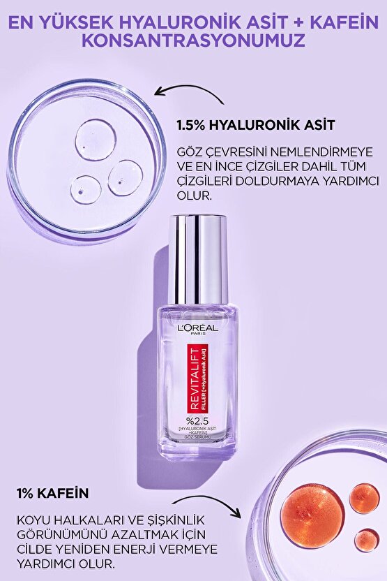 Revitalift Filler Göz Çevresini Aydınlatıcı, Koyu Halka Görünümünü Azaltan Göz Serumu 20ml PR