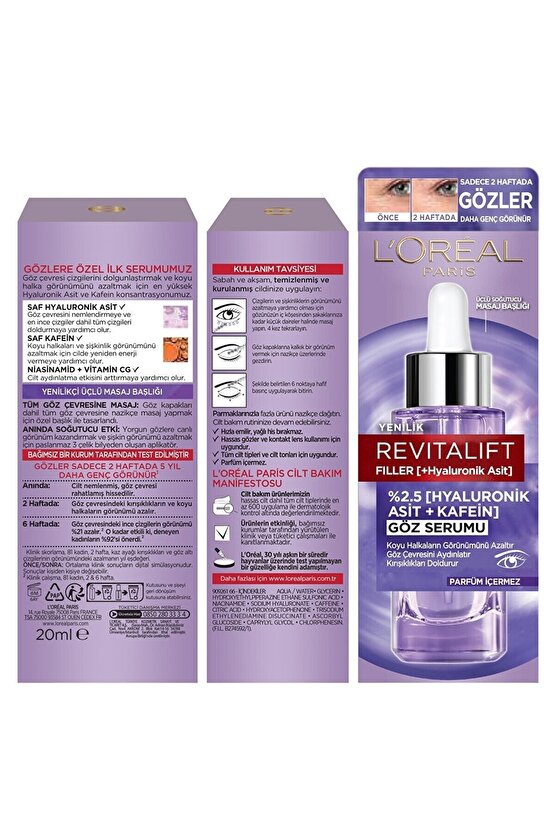 Loréal Paris Revitalift Filler Göz Serumu 20ml