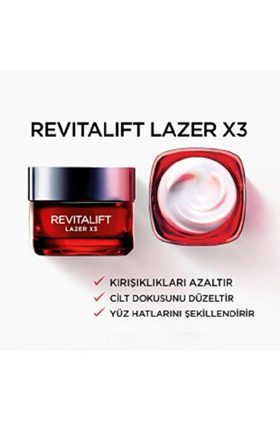 Revitalift Lazer X3 Yoğun Yaşlanma Kırışıklık Karşıtı 3lü Cilt Bakım Seti Gece-gündüz-bakım Serum