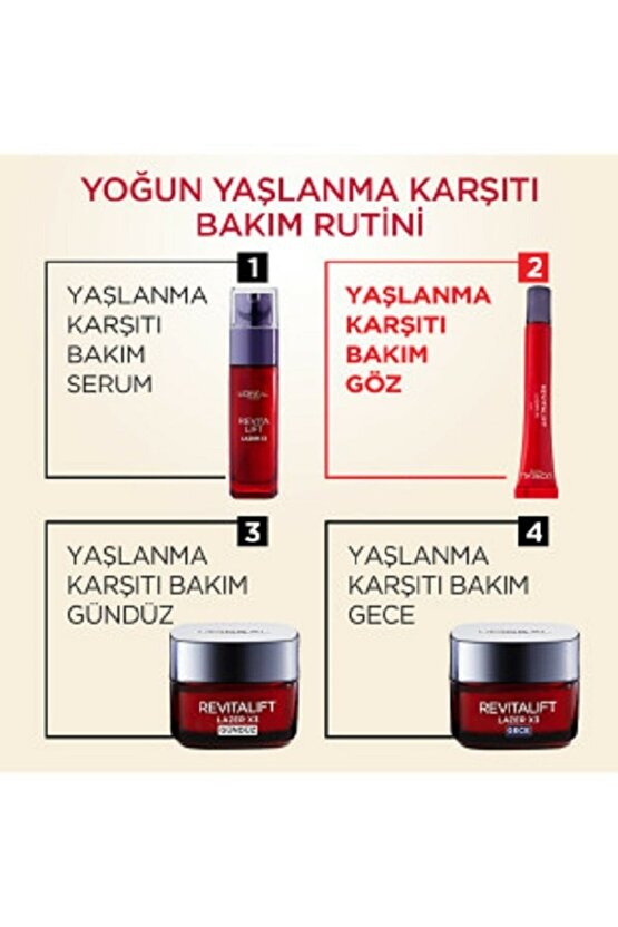 Revitalift Lazer X3 Yoğun Yaşlanma Kırışıklık Karşıtı 3lü Cilt Bakım Seti Gece-gündüz-bakım Serum