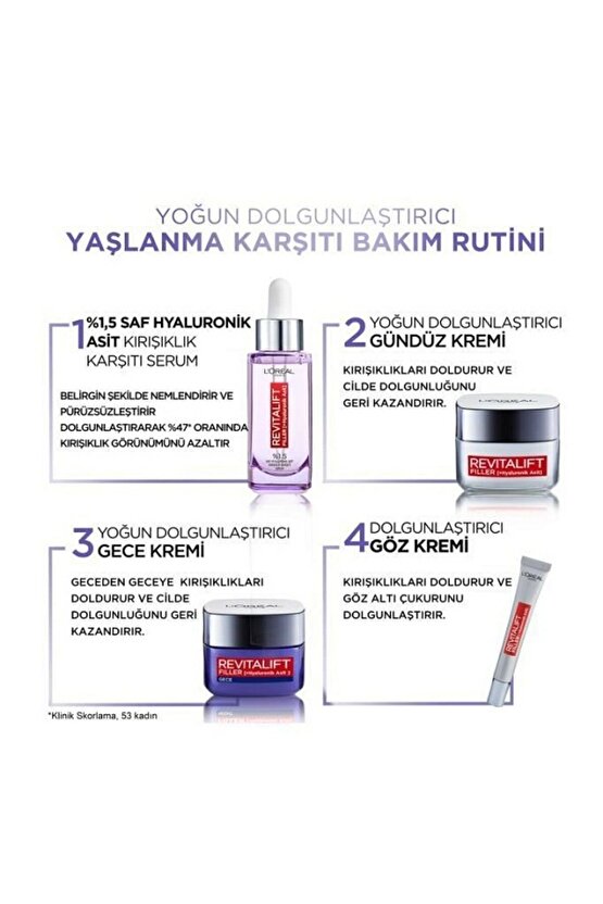 Revitalift Filler Hyaluronik Asit Yaşlanma Karşıtı Gündüz Kremi 50ml
