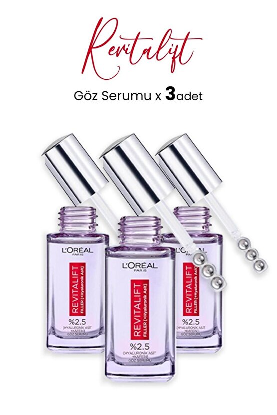Loreal Paris Revitalift Filler Göz Serumu 20 ml x 3 Adet