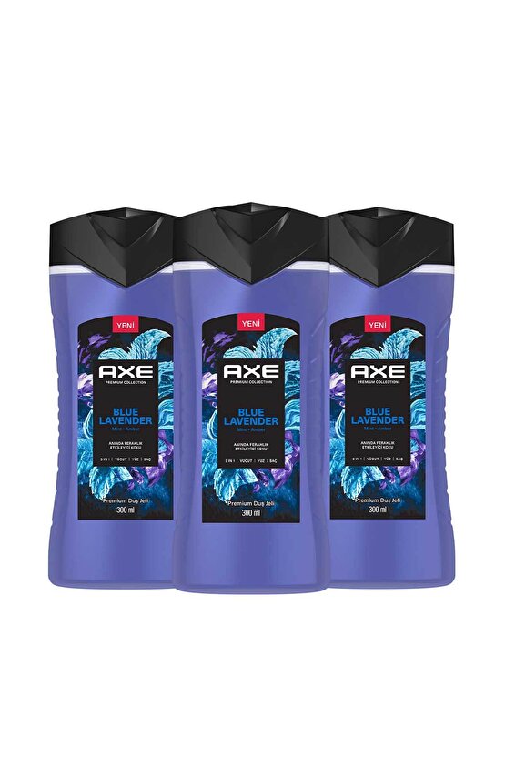 Premium Collection Duş Jeli Blue Lavender 3 In 1 Vücut Saç Yüz 300 ml X3