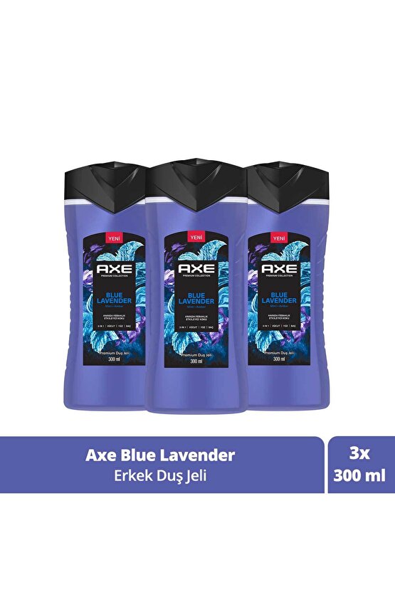 Premium Collection Duş Jeli Blue Lavender 3 In 1 Vücut Saç Yüz 300 ml X3