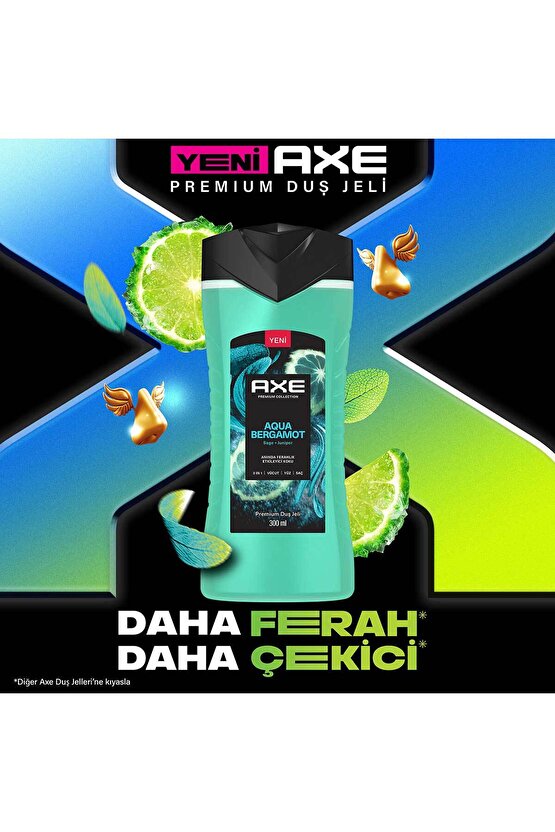 Premium Collection Duş Jeli Aqua Bergamot 3 In 1 Vücut Saç Yüz 300 ml X2