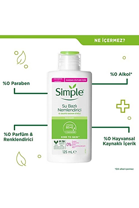 Kind To Skin Su Bazlı Nemlendirici 12 Saate Kadar Etklili Hassas Ciltler Için, 125 Ml