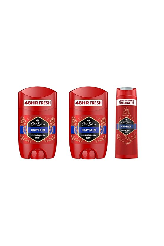 400ml Duş Jeli &Şampuan +50ml Deo Stick x 2 Captain