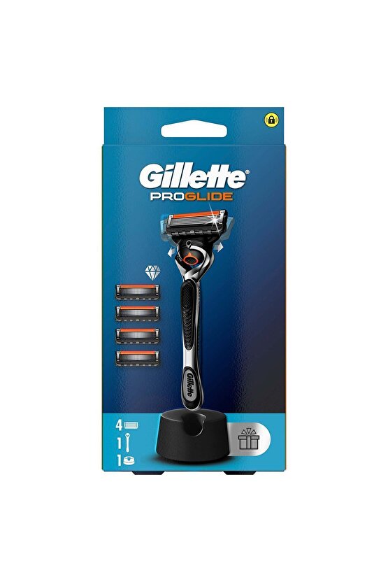 Proglide Tıraş Makinesi ve Yedek Bıçağı 4lü + Tıraş Bıçağı Standı