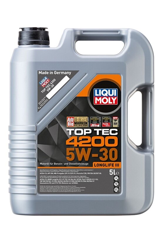 5w30 Motor Yağı Toptec 4200 5 Litre Partiküllü