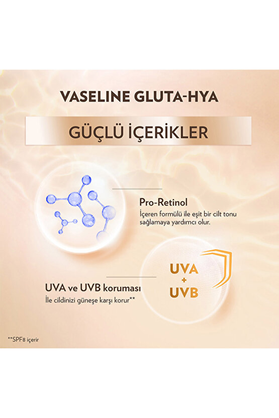 Gluta Hya Serum Etkili Uv Vücut Losyonu Leke Karşıtı Ve Aydınlatıcı 200 ml X2