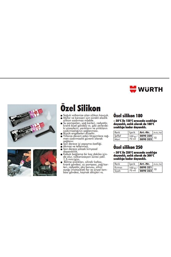 Silikon Sıvı Conta 250c 70 Ml  3lü Paket