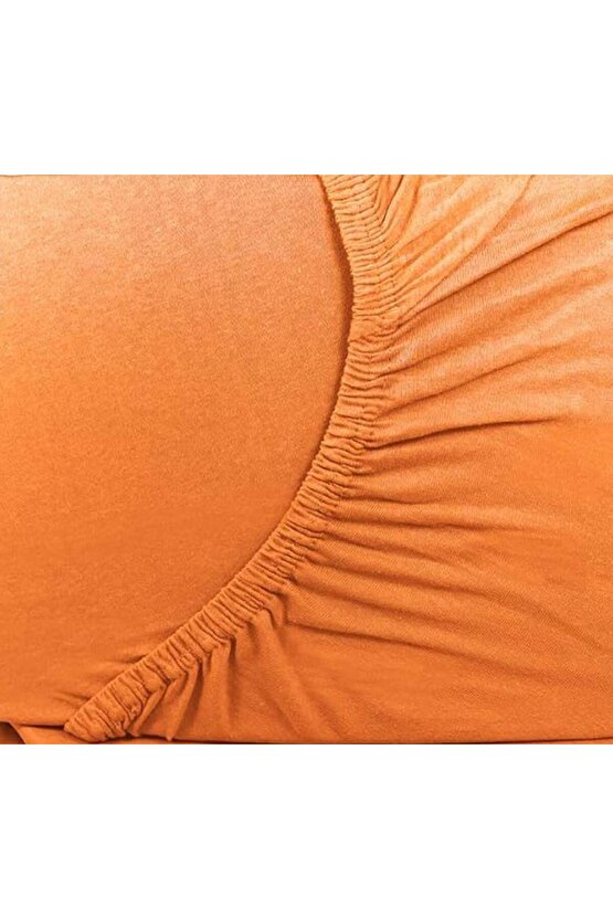 Premium %100 Cotton Turuncu 100x200 30 Cm Lastikli Çarşaf Bed Sheet Çeyiz
