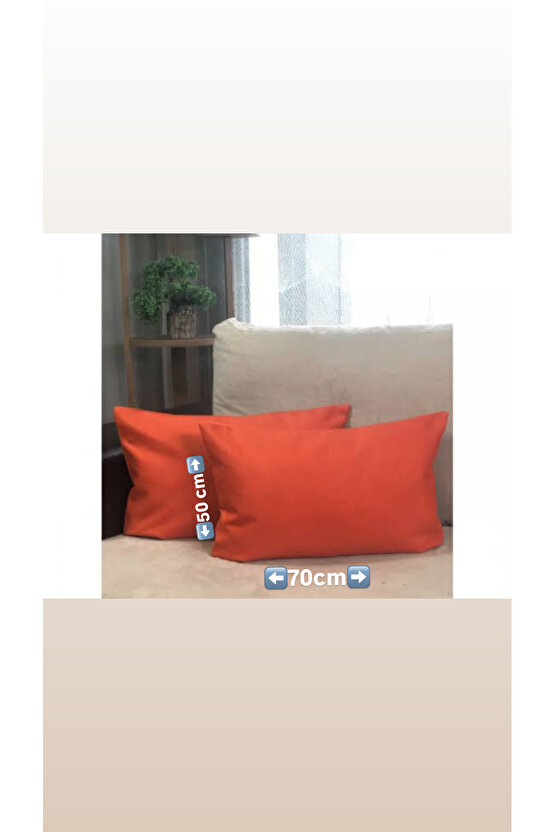 %100 COTTON (PAMUK) TURUNCU 50x70 cm YASTIK KILIFI PİLLOW CASE