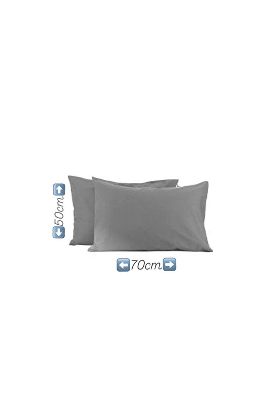 %100 COTTON (PAMUK) 2 ADET GRİ (50x70cm) YASTIK KILIFI PİLLOW CASE