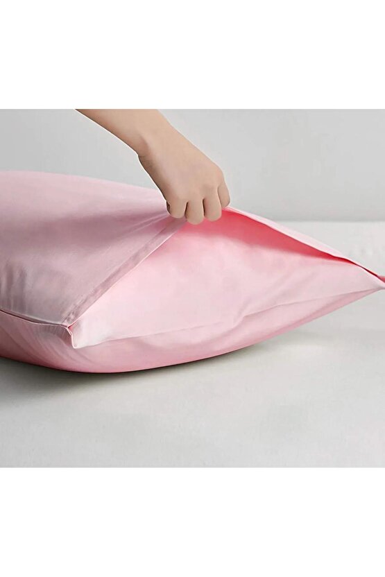 50x70cm (2ADET) %100 Cotton Pembe Yastık Kılıfı