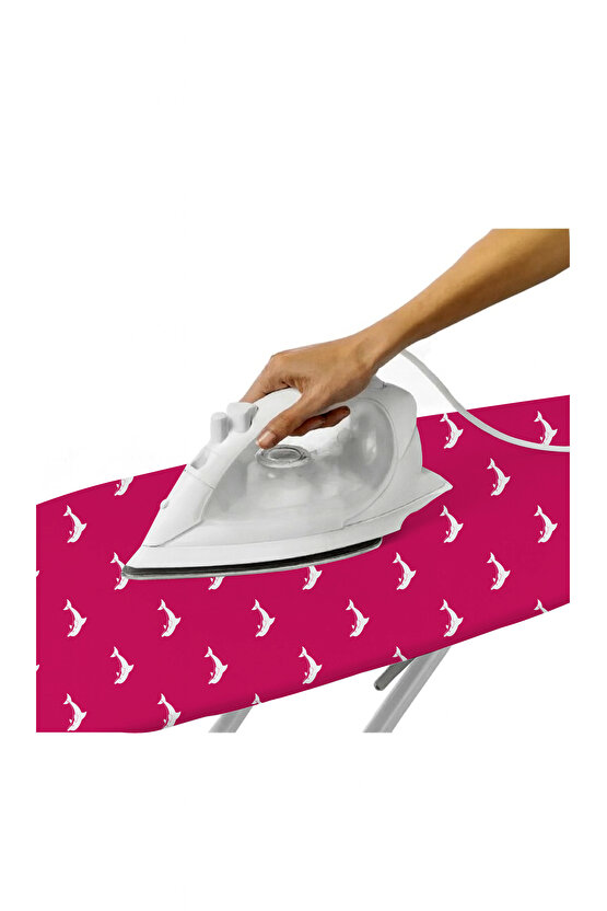 (HEDİYELİ)COMFORT DOLPHİN Pembe Ütümasası Örtüsü Kılıfı (1 ADET KORUYUCU FİLE ÜTÜLEME PED HEDİYEDİR)