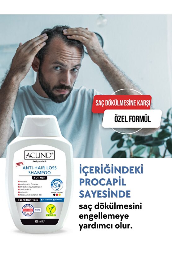 ® Antı-haır Loss Shampoo | For Men 300 ml | Erkekler Için Saç Dökülmesine Karşı Etkili Şampuan