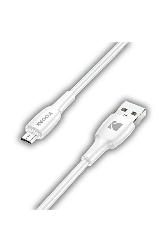 Android Için Mikro USB Şarj Kablosu Kaliteli Esnek Beyaz Hızlı Şarj 1 Metre Usb Kablo
