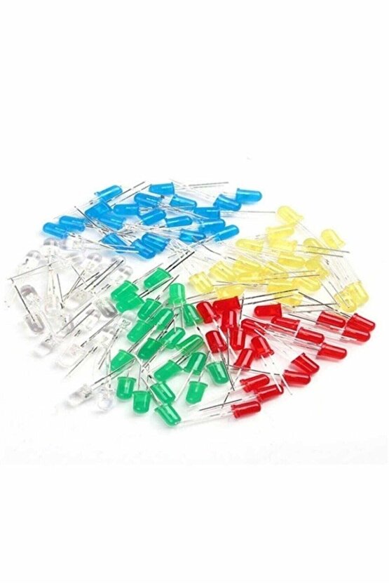 50 Adet 5 Mm Led (5 Farklı Renkte)