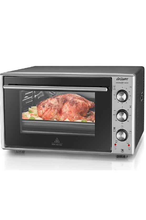 Cookart Maxi Çift Camlı Fırın 50 lt Inox Ar2002