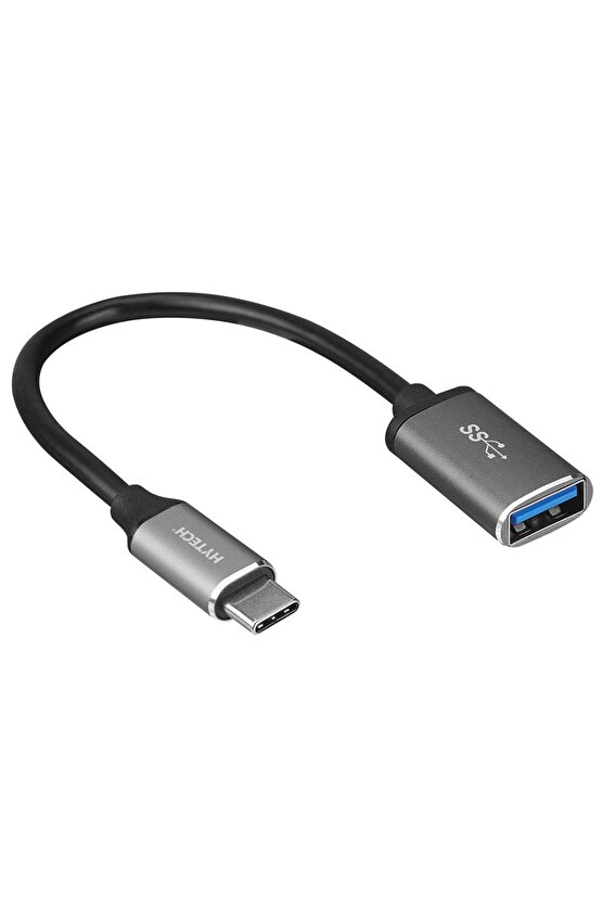 HY-XO22 Gümüş USB F to Type C M 10cm kablolu Metal Gövdeli OTG Çevirici