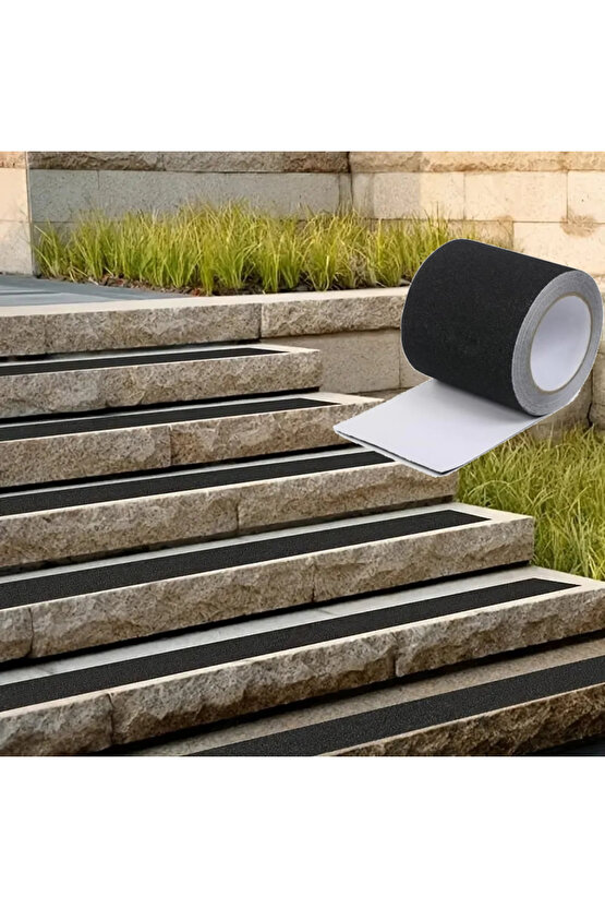 Siyah Merdiven Ve Zemin Kaydırmaz Kaymaz Bant 100mm X 25mt