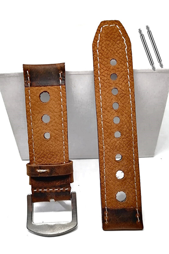 Tissot  &   Fossil  Uyumlu   Crayz   Hakiki   Deri   22  mm  KAHVERENGİ