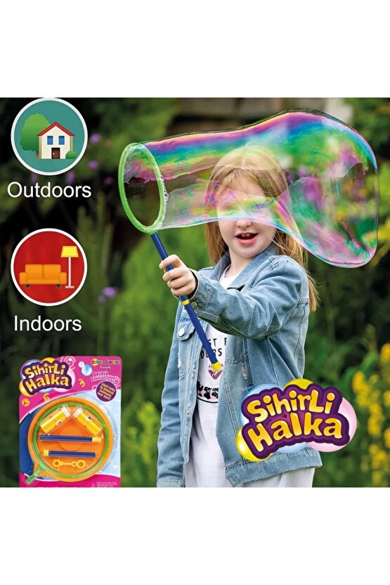 Sihirli Halka Oyunu - Baloncuk Çıkaran Büyük Halka - Sihirli Halka Solüsyonlu - Köpük Halkası - Köpü