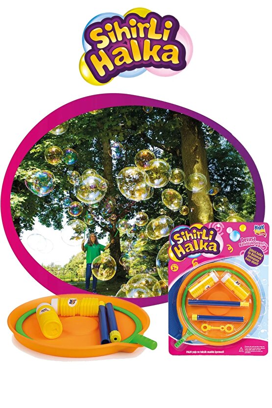 Sihirli Halka Oyunu - Baloncuk Çıkaran Büyük Halka - Sihirli Halka Solüsyonlu - Köpük Halkası - Köpü