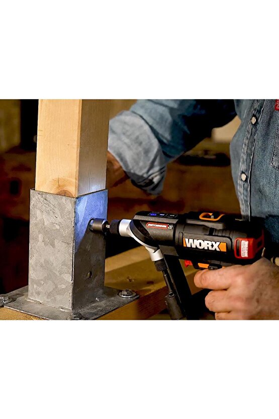 WX177 20Volt2.0Ah Li-ion Döner Kafa ve Çift Mandrenli Profesyonel Kömürsüz Şarjlı Matkap + 6 P