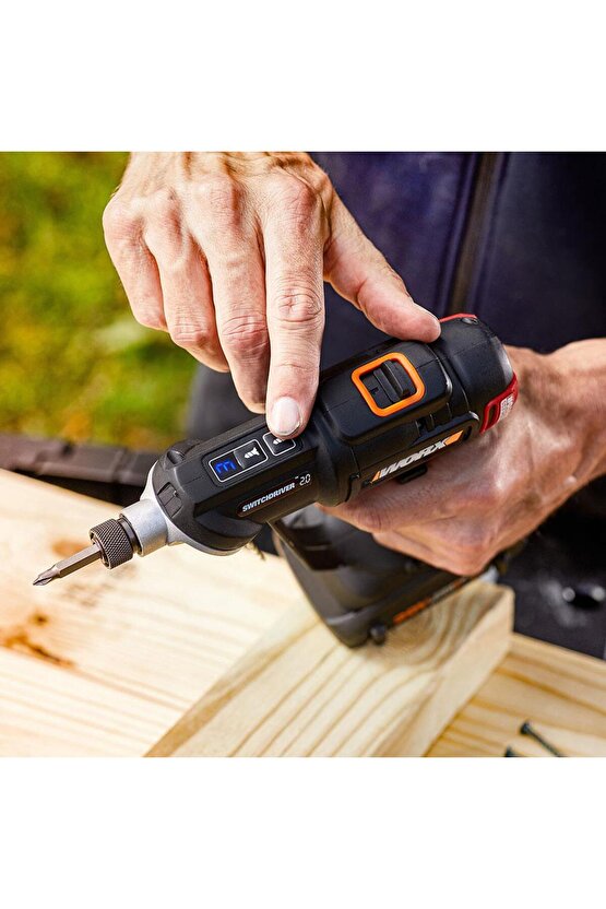 WX177 20Volt2.0Ah Li-ion Döner Kafa ve Çift Mandrenli Profesyonel Kömürsüz Şarjlı Matkap + 6 P