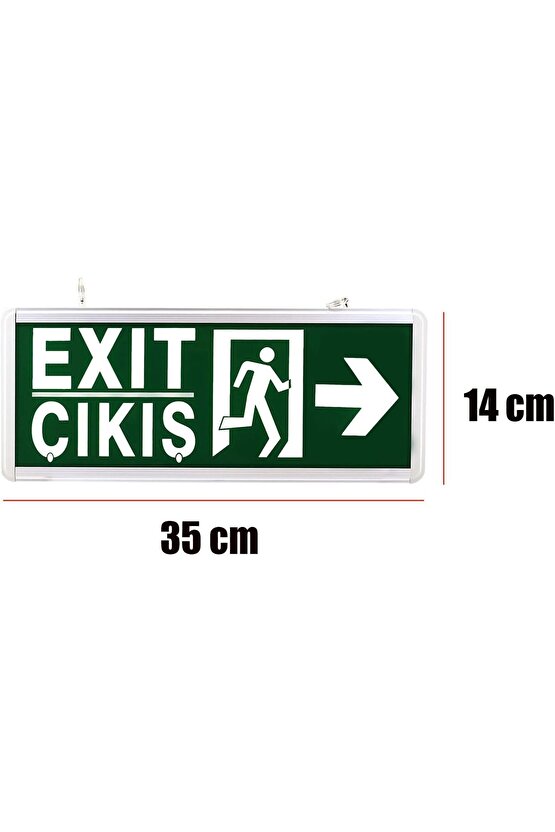 Sağ - Sol Çıkış Levhası, 3 Saat Şarjlı, Elektrikle Çalışır, 3 Watt Ledli, Acıl Çıkış Levhası, EXIT