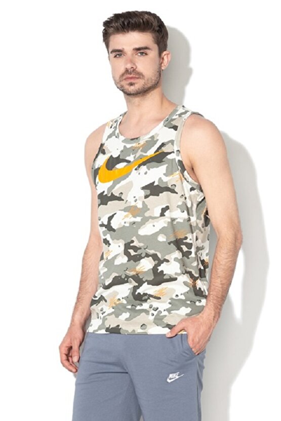 Sportswear DriFit Training Tank Top Light Camo Orange Erkek Sporcu Atlet